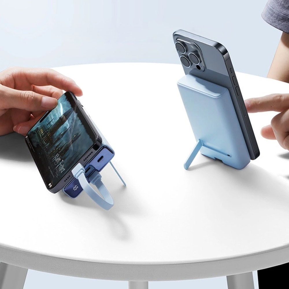 power bank akumulator magsafe z funkcją podstawki, 20w, niebieski