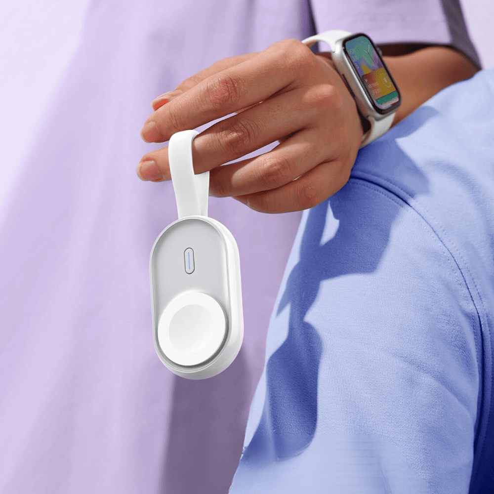 Power bank + ładowarka do zegarka Apple Watch, 1200 mAh, biały