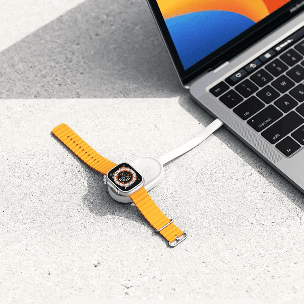 Power bank + ładowarka do zegarka Apple Watch, 1200 mAh, biały