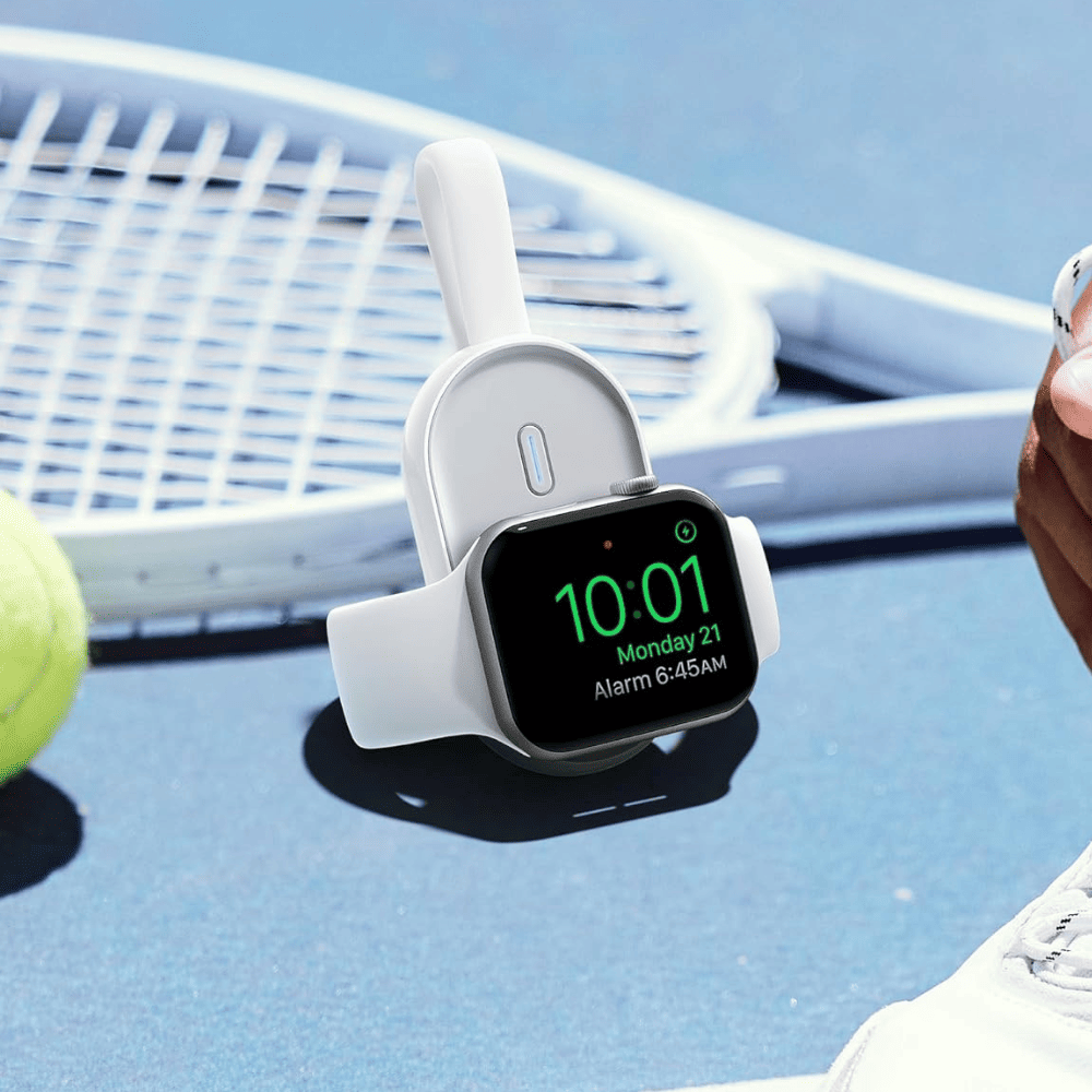 Power bank + ładowarka do zegarka Apple Watch, 1200 mAh, biały