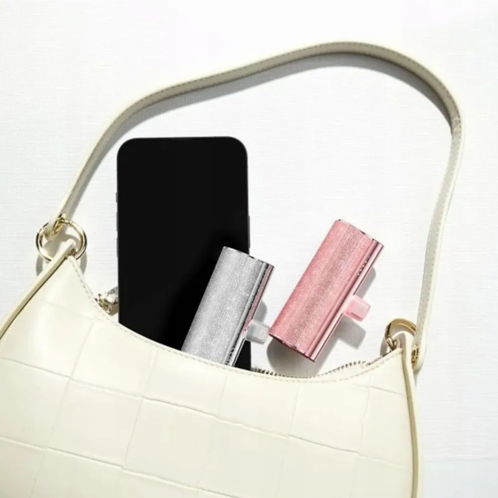 Power bank wpinany 5000 mAh do iPhone 15/16 (wszystkie modele), brokatowy różowy