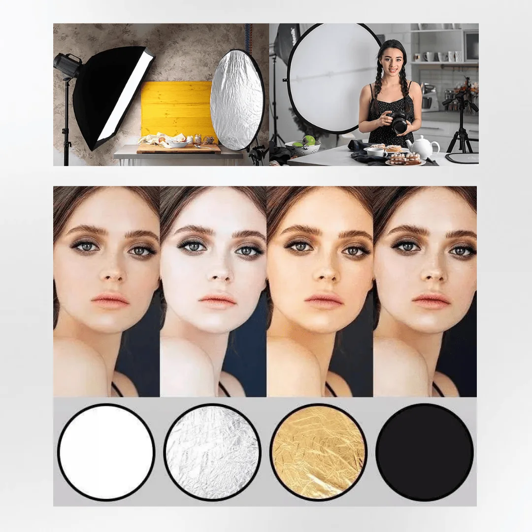 Blenda fotograficzna do zdjęć, zestaw czterech kolorów, średnica 55 cm