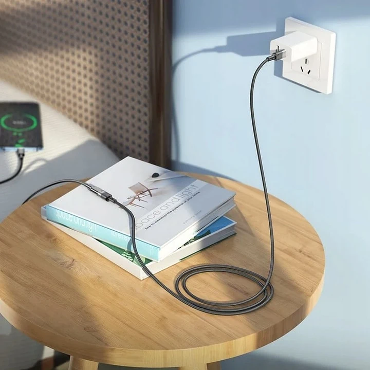 Przedłużacz kabla USB Typ C, 3A, ładowanie i dane, 1.2 metra, czarny