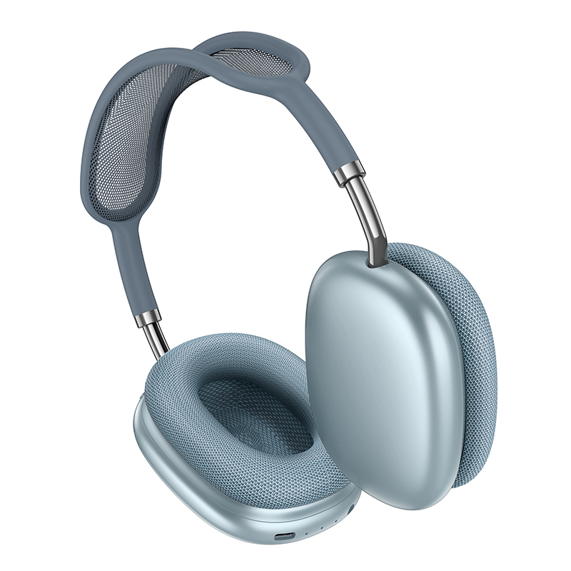 Słuchawki nauszne ANC z wyciszaniem otoczenia, styl AirPods Max, niebieskie