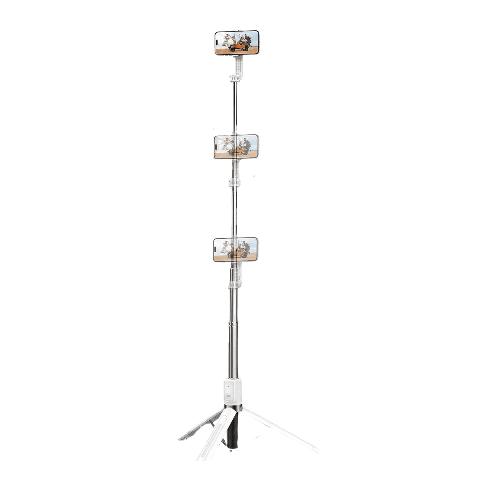 Kijek, statyw do selfie 2w1, regulowana długość, pilot w zestawie, biały