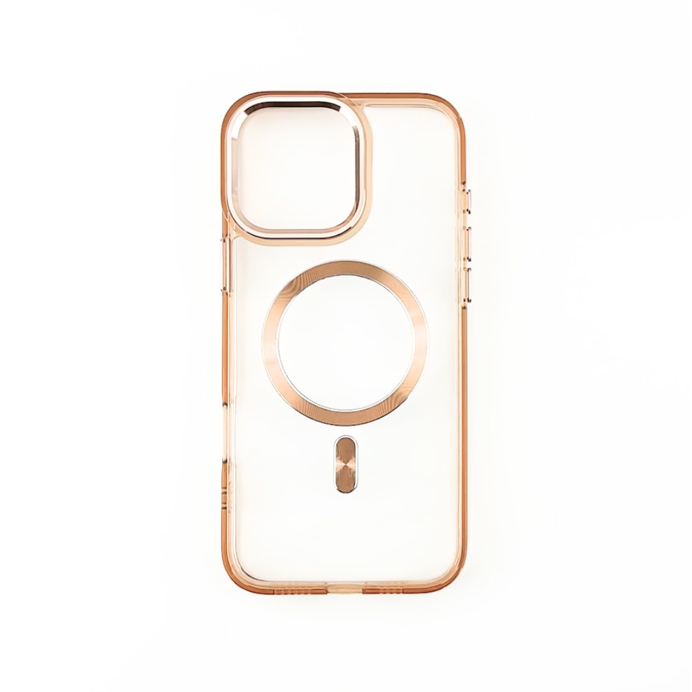 Etui do iPhone 16 Pro Max Super Hybrid z MagSafe, twardy tył, metalowe ozdoby, tytan pustynny