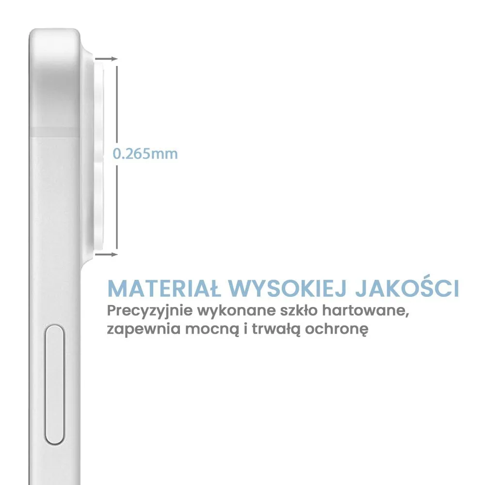 Szkło hartowane do iPhone 16 Pro Max na aparat, kamerę hybrydowe