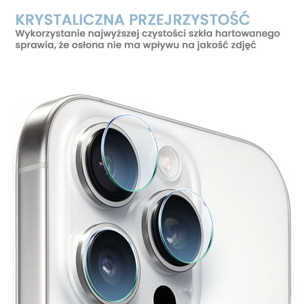 Szkło hartowane do iPhone 16 Pro Max na aparat, kamerę hybrydowe