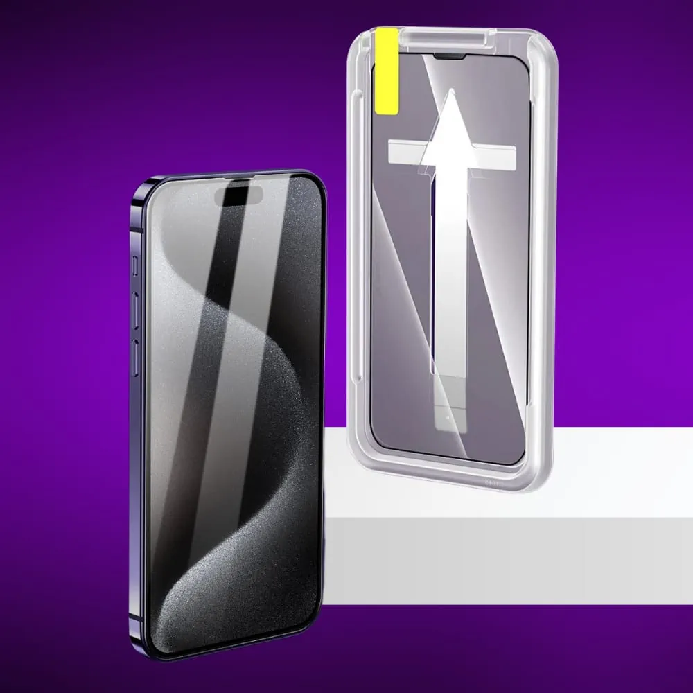 Szkło hartowane na ekran 9H do iPhone 15 Pro z aplikatorem