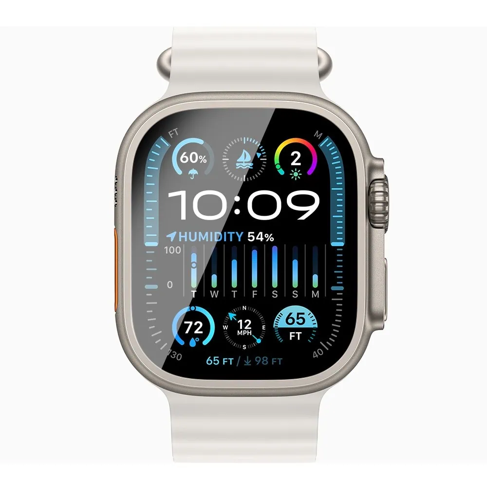 Szkło hartowane wzmocnione full touch na ekran zegarka Apple Watch 9/8/7 45mm