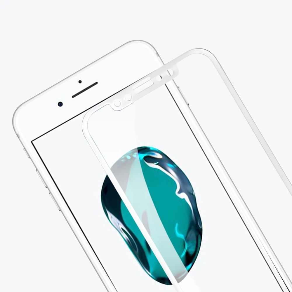 Szkło najtrwalsze kompozytowe z powłoką ceramiczną na cały ekran 5D z białą ramką do iPhone 7Plus/8Plus
