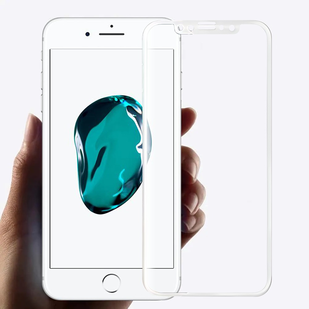 Szkło najtrwalsze kompozytowe z powłoką ceramiczną na cały ekran 5D z białą ramką do iPhone 7Plus/8Plus