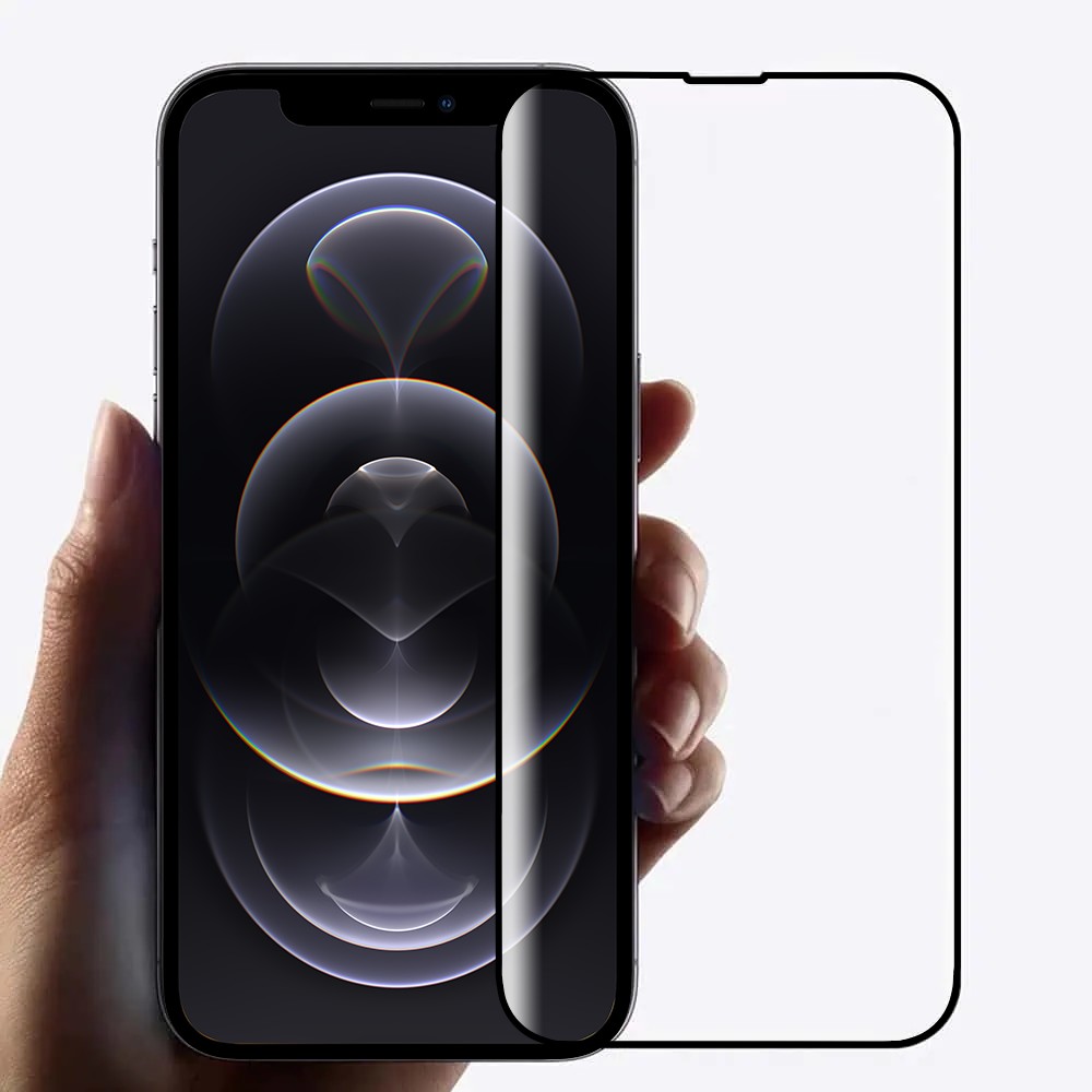 Szkło najtrwalsze kompozytowe z powłoką ceramiczną na cały ekran 5D z ramką do iPhone 12/12 Pro