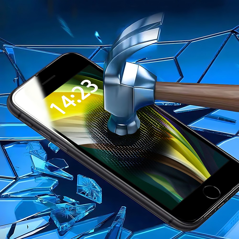 Szkło najtrwalsze kompozytowe z powłoką ceramiczną na cały ekran 5D z ramką do iPhone SE2020/8/7