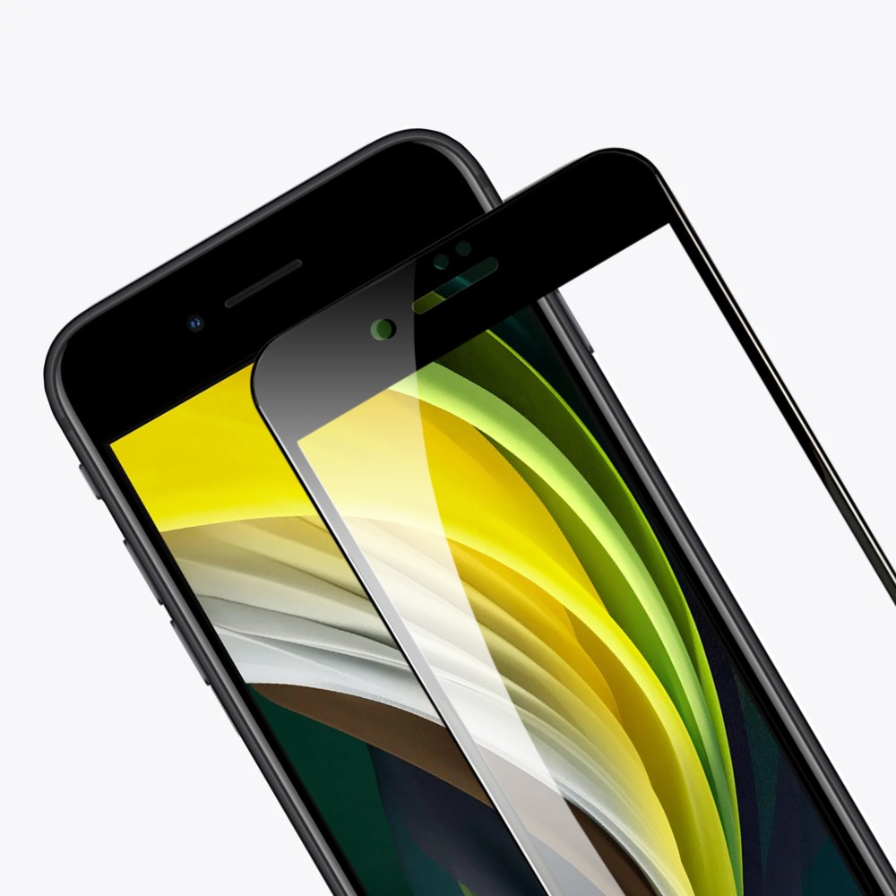 Szkło najtrwalsze kompozytowe z powłoką ceramiczną na cały ekran 5D z ramką do iPhone SE2020/8/7