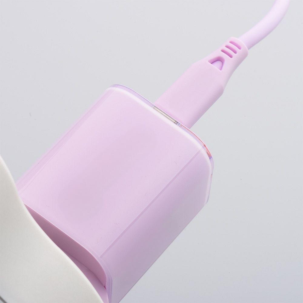 Szybka ładowarka 33W USB Typ C + USB A z kablem 2x USB Typ C do iPhone 15/16, różowa