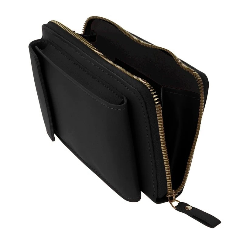 Torebka do iPhone, ze smyczą i portfelem, czarna