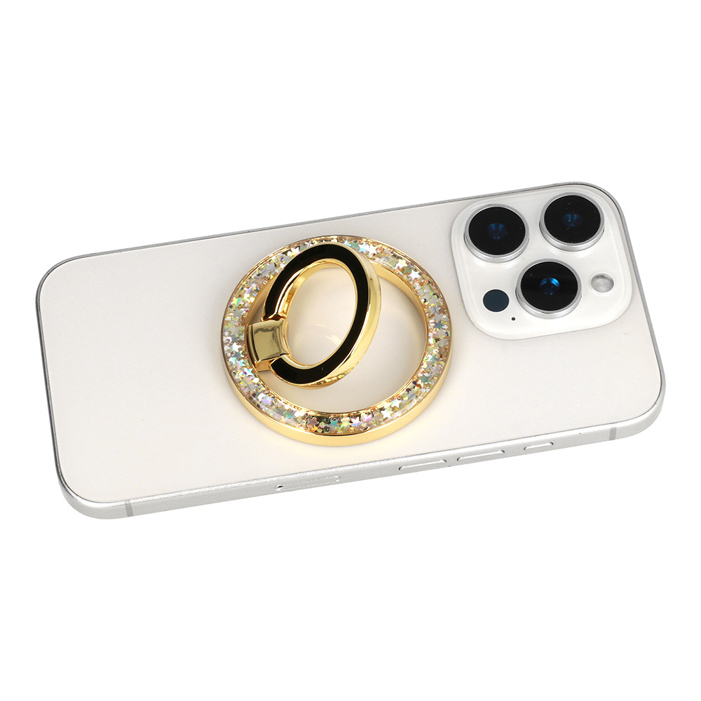 Uchwyt, podstawka typu ring z funkcją MagSafe, brokatowy, złoty