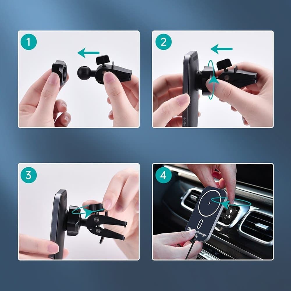 Uchwyt samochodowy MagSafe iPhone 16/15/14/13/12 indukcyjna ładowarka Qi 15W, z własnym napisem, idealny pomysł na prezent dla taty, brata, syna, wujka, czarny