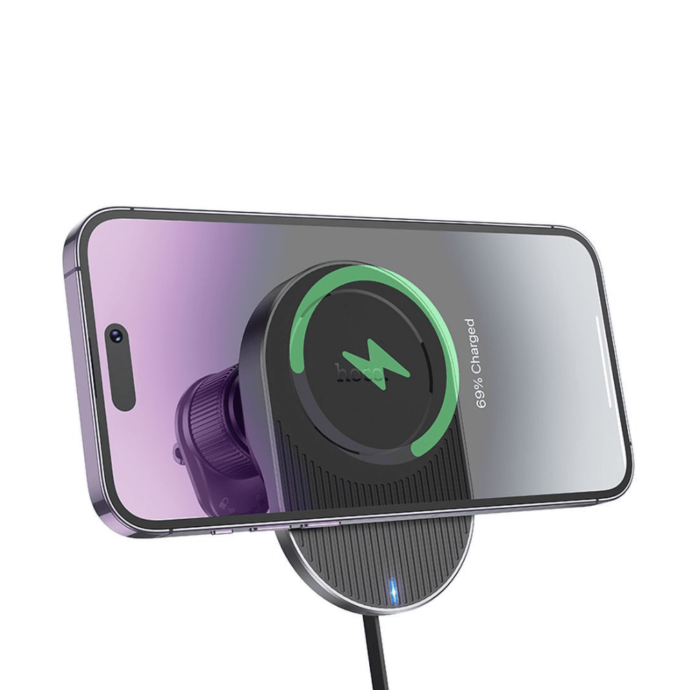 Uchwyt ładujący Magsafe z wyciąganym kablem USB Typ C, do kratki, czarny