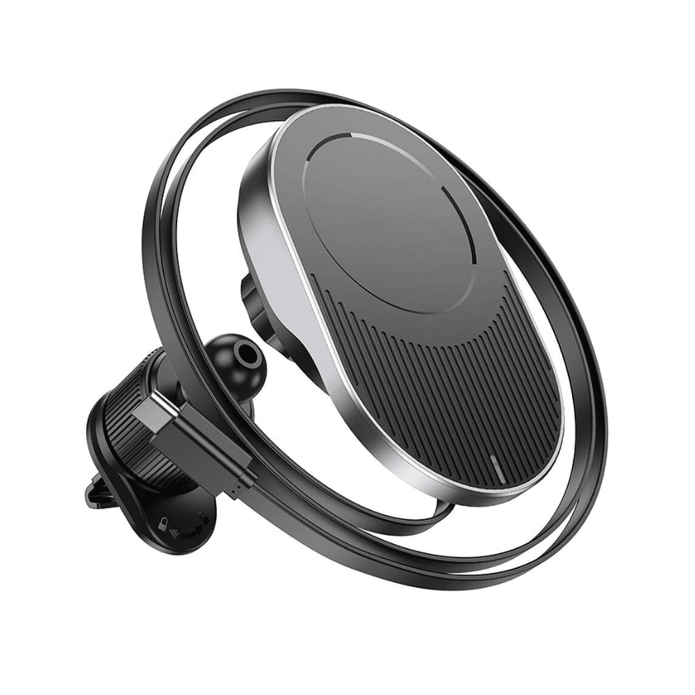 Uchwyt ładujący Magsafe z wyciąganym kablem USB Typ C, do kratki, czarny