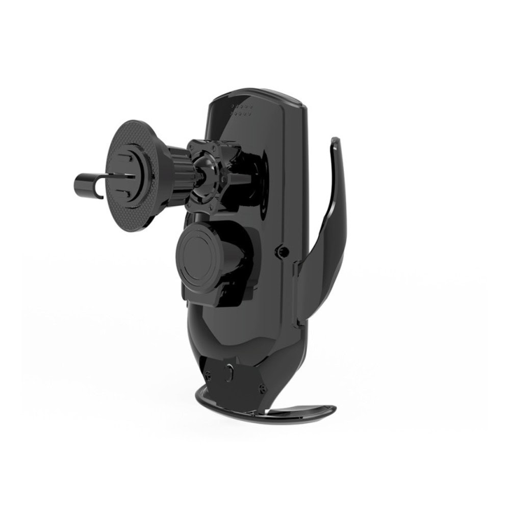 Uchwyt samochodowy, ładowanie bezprzewodowe 15W, automatyczny do kratki i na szybę, czarny