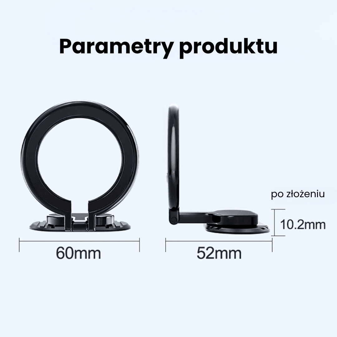 Uchwyt samochodowy magnetyczny na deskę, kokpit, kompatybilny z MagSafe, składany, aluminiowy
