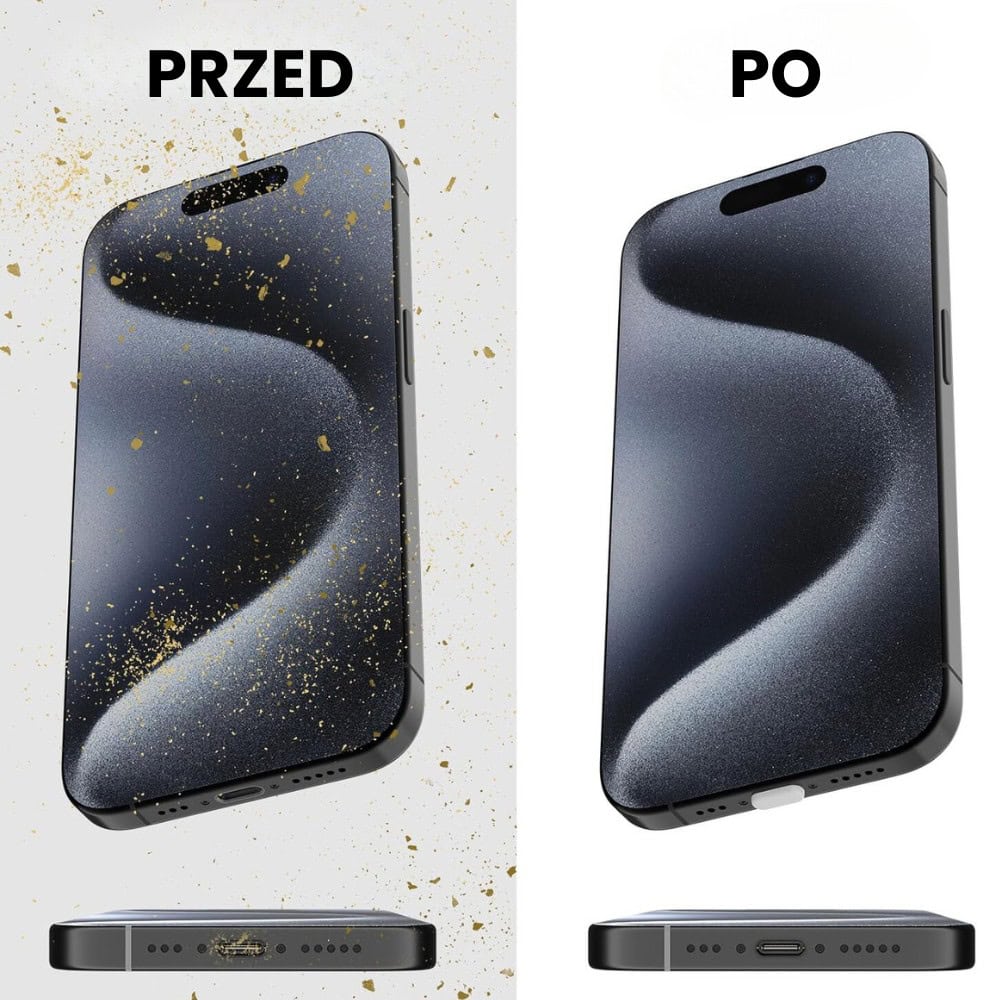 Zaślepka USB typ C, zatyczka portu ładowania do iPhone 15/16 (wszystkie modele), 3 sztuki w zestawie, biała