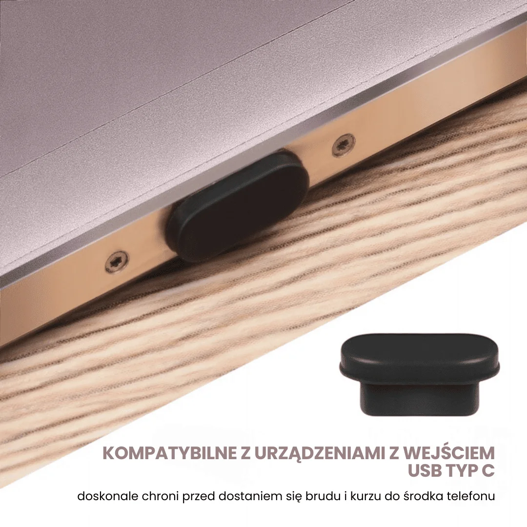 Zaślepka USB typ C, zatyczka portu ładowania do iPhone 15/16 (wszystkie modele), 3 sztuki w zestawie, czarna