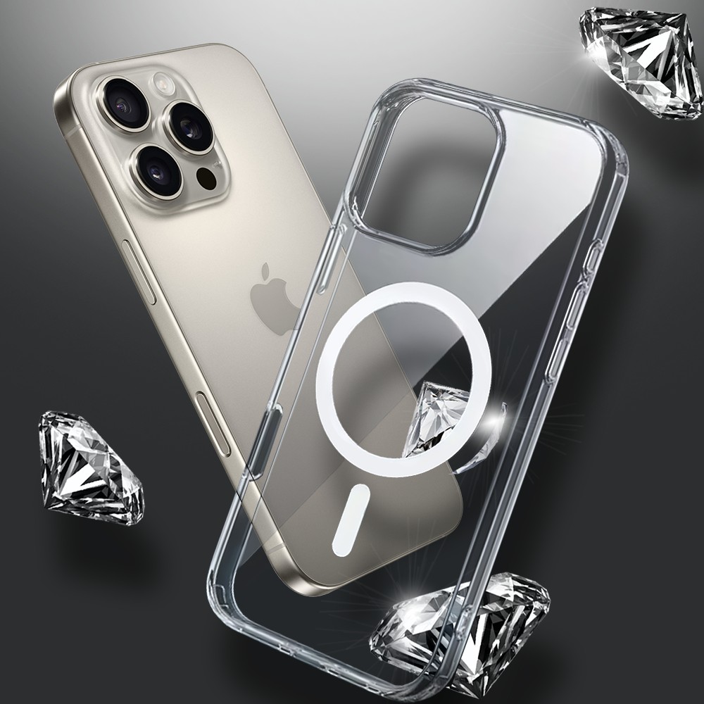 Etui do iPhone 16 Pro Max Clear Case MagSafe ze szklanym tyłem oraz ochroną aparatu