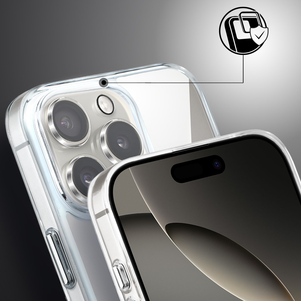 Etui do iPhone 16 Pro Max Clear Case MagSafe ze szklanym tyłem oraz ochroną aparatu