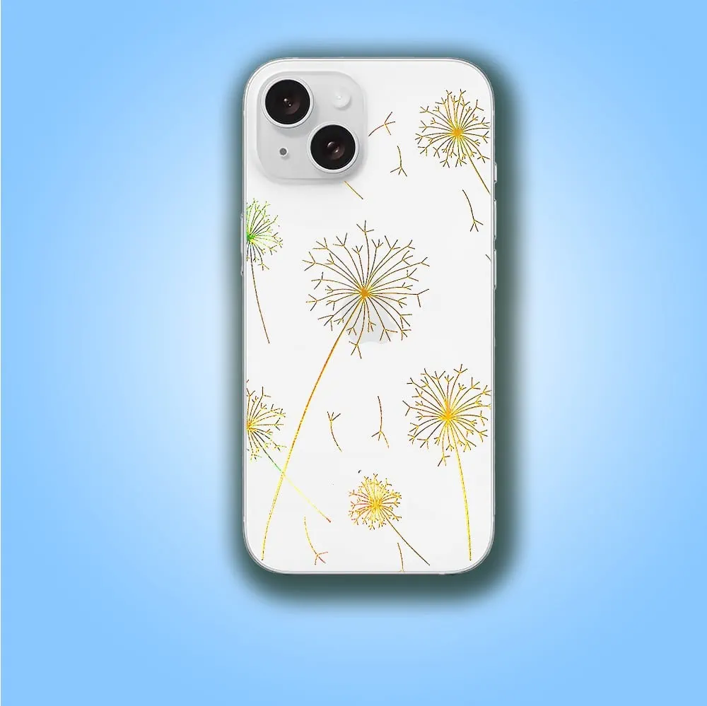 Złota folia hydrożelowa do iPhone 13 Mini na tył ochronna, wzór dmuchawce