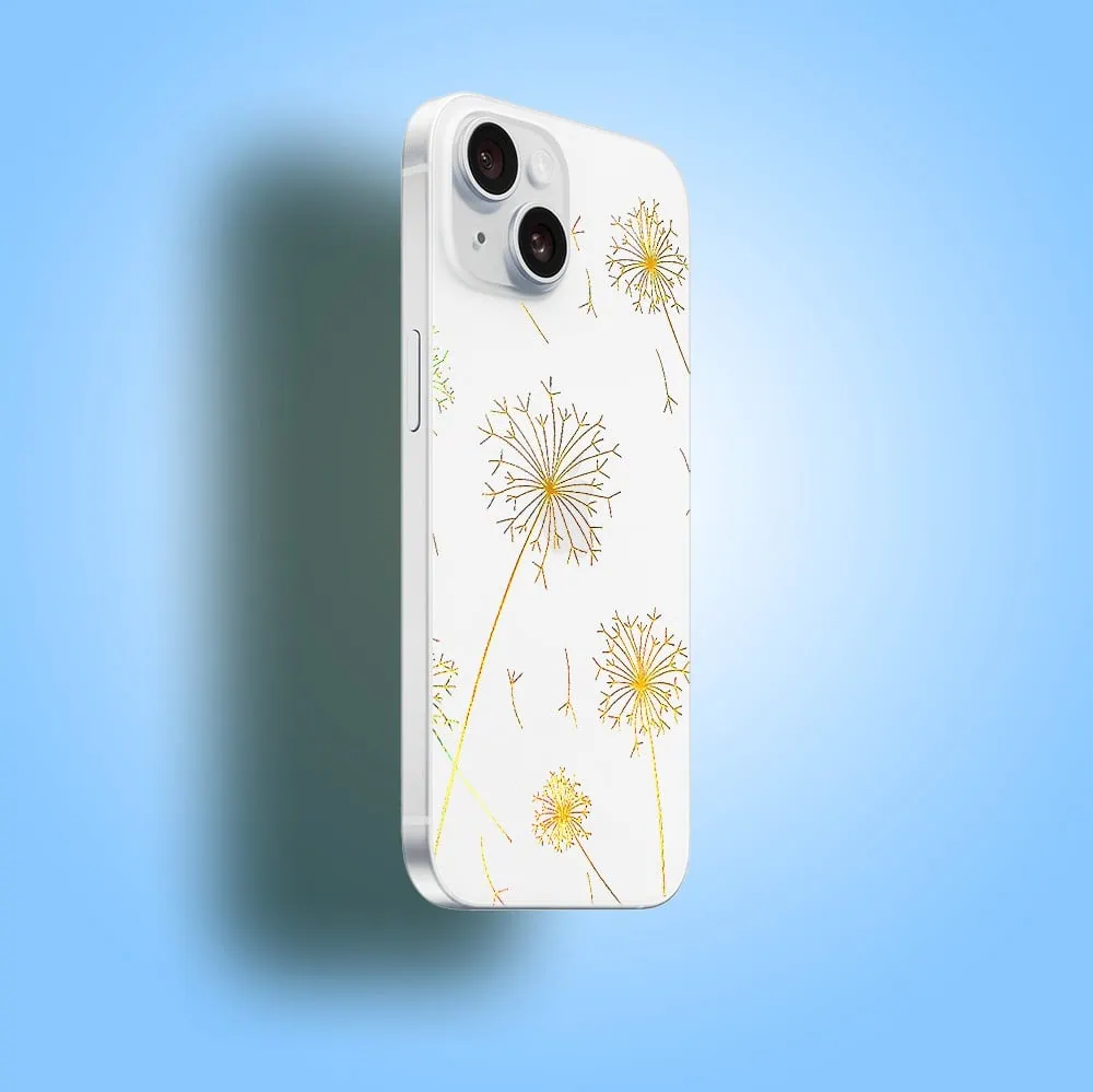 Złota folia hydrożelowa do iPhone 13 Mini na tył ochronna, wzór dmuchawce