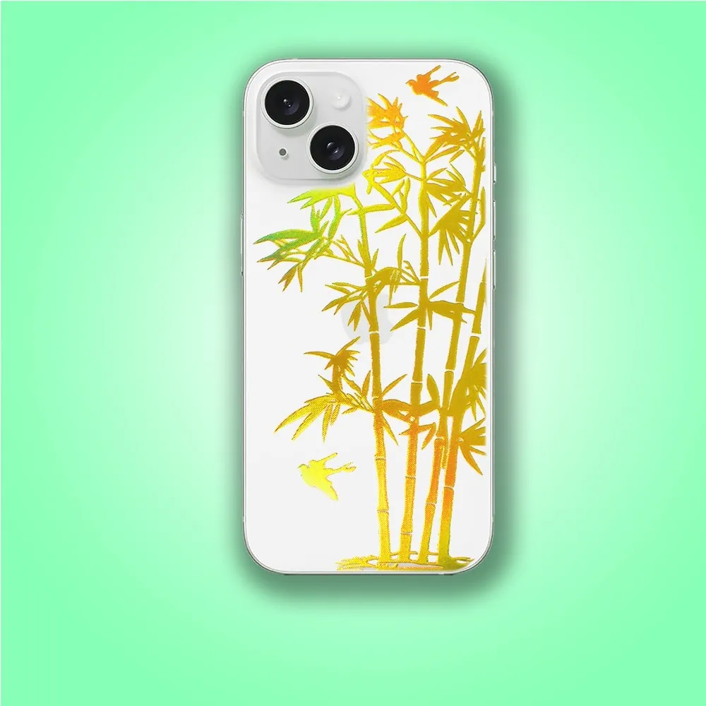 Złota folia hydrożelowa do iPhone 14 Plus na tył ochronna, wzór bambus