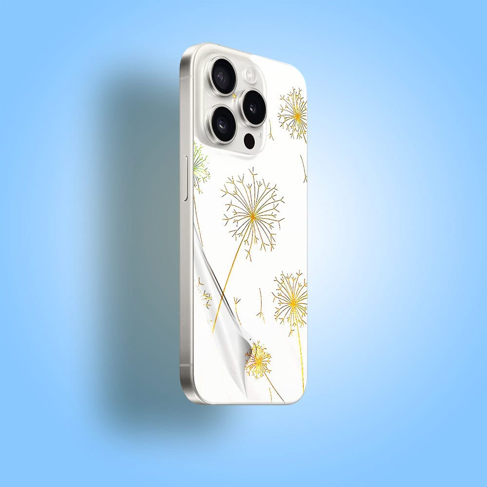 Złota folia hydrożelowa do iPhone 14 Pro Max na tył ochronna, wzór dmuchawce