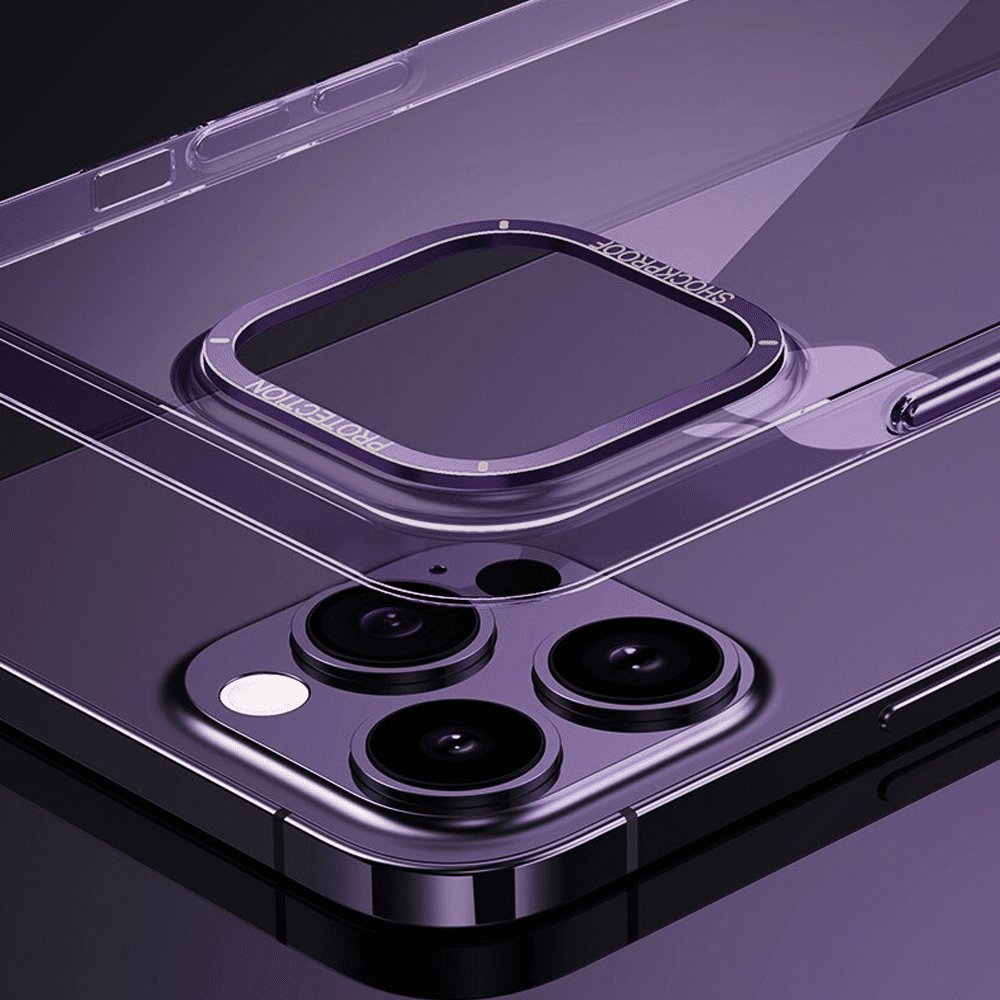 Etui do iPhone 14 Pro Cam Ring, twardy tył, purpurowe, fioletowe