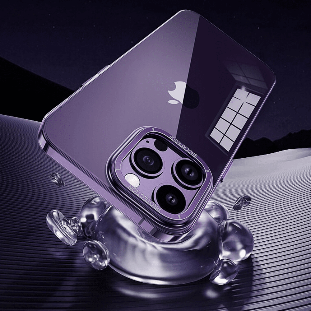 Etui do iPhone 14 Pro Cam Ring, twardy tył, purpurowe, fioletowe