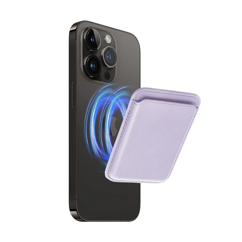 Portfel magnetyczny Leather Mag Wallet, liliowy