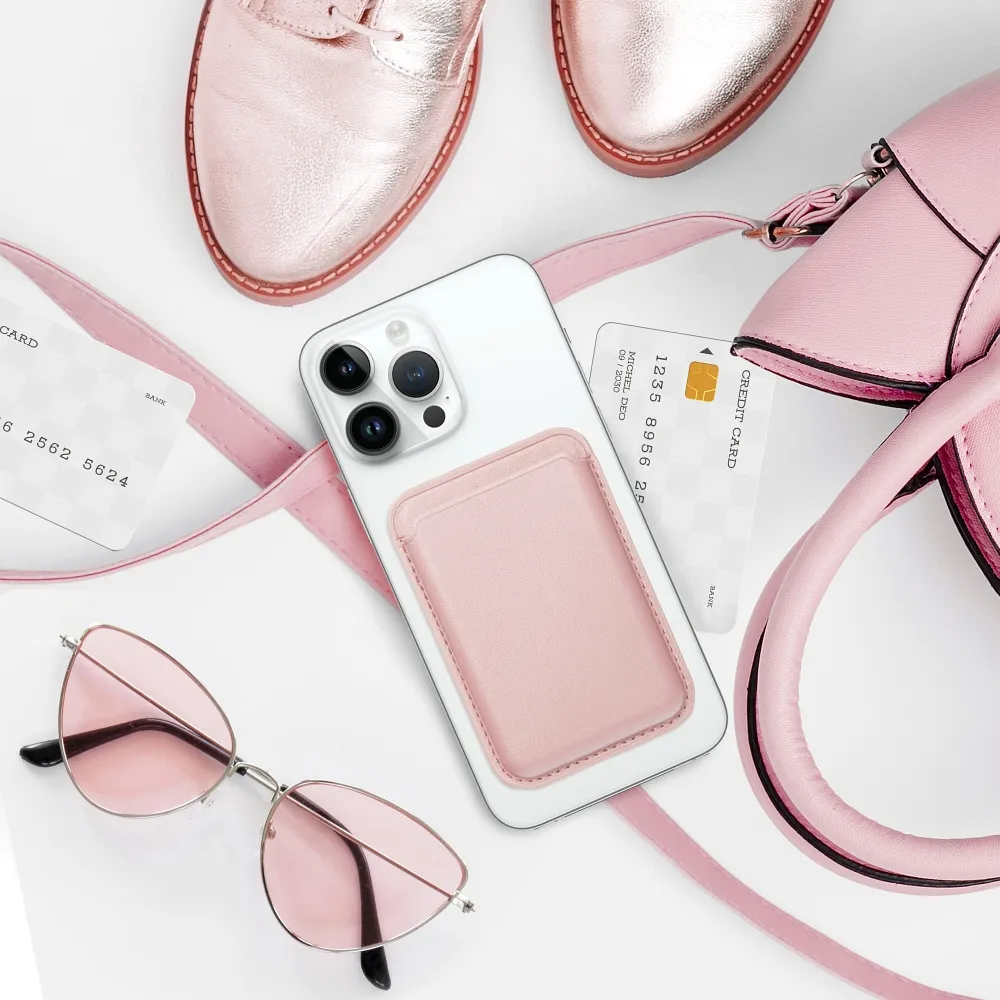 Portfel magnetyczny Leather Mag Wallet, jasno różowy