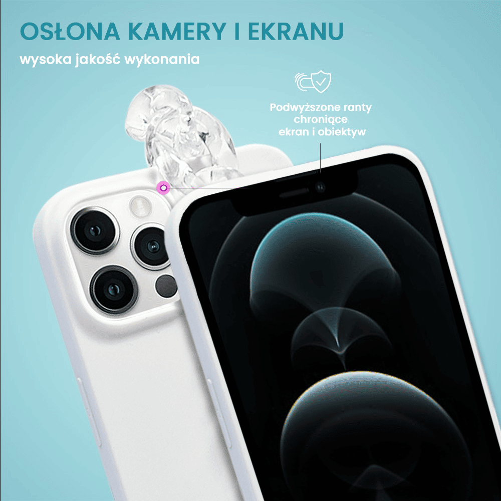 Etui do iPhone 12 Pro Crossbody na ramie jak torebka, z łańcuszkiem i sznurkiem, alabastrowe białe