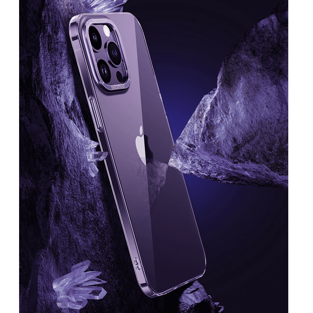 Etui do iPhone 14 Pro Cam Ring, twardy tył, purpurowe, fioletowe