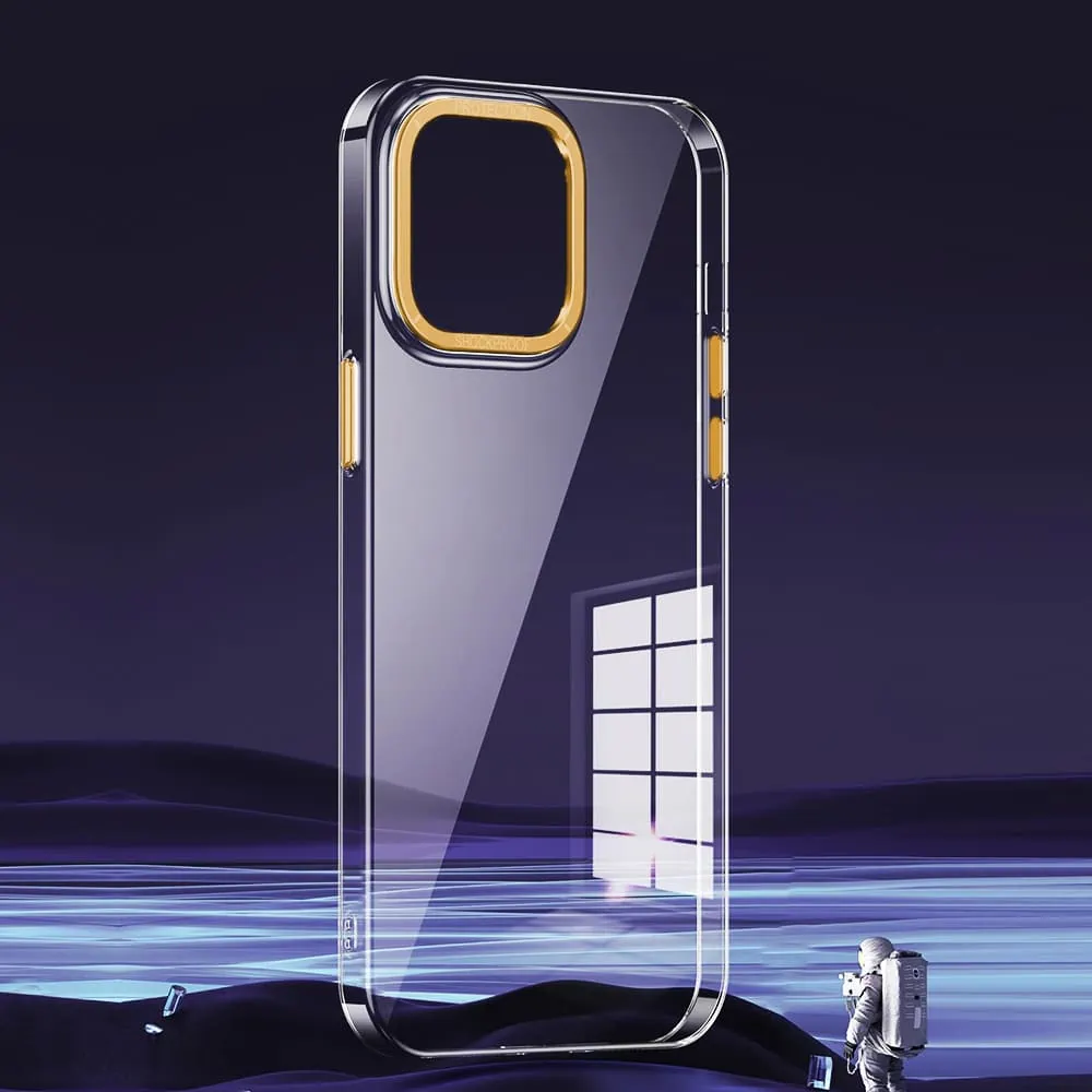 Etui do iPhone 14 Pro Cam Ring, twardy tył, przeźroczyste