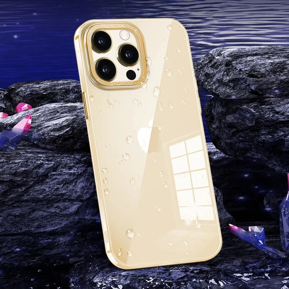 Etui do iPhone 14 Pro Cam Ring, twardy tył, przeźroczyste