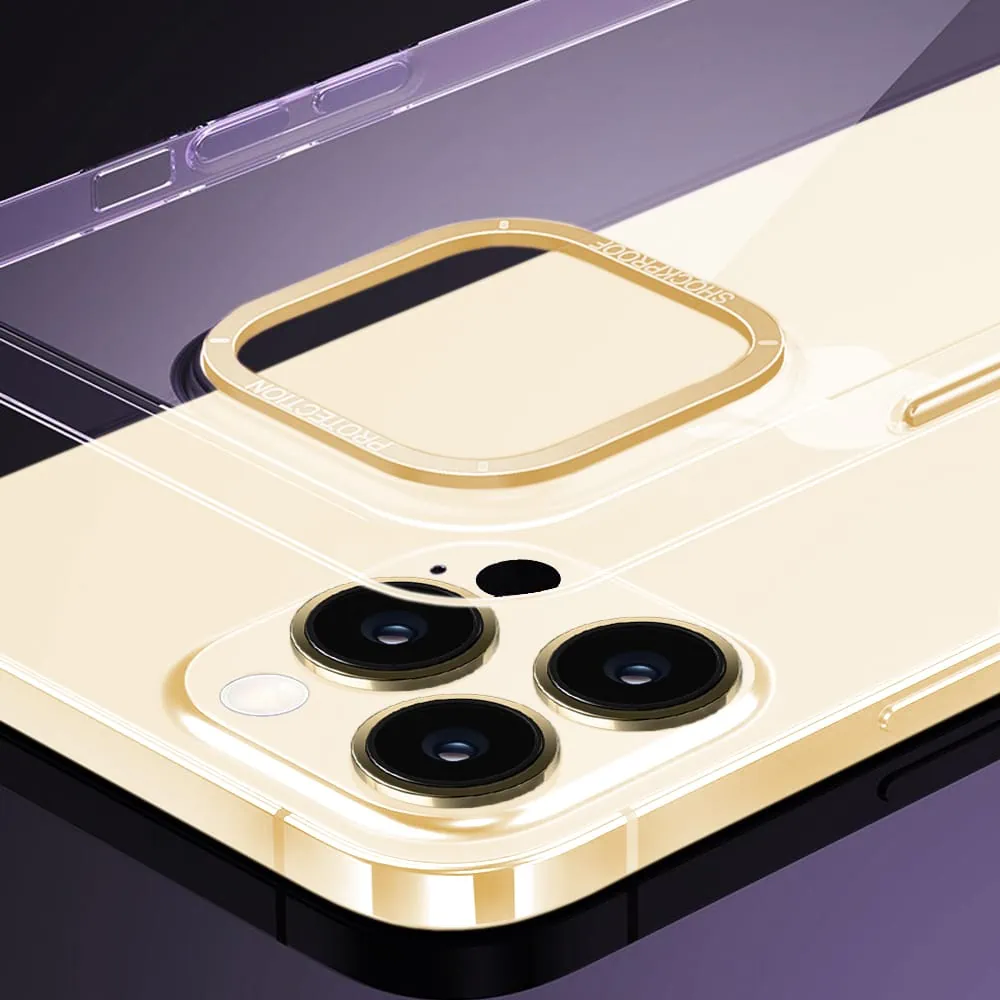 Etui do iPhone 14 Pro Cam Ring, twardy tył, przeźroczyste