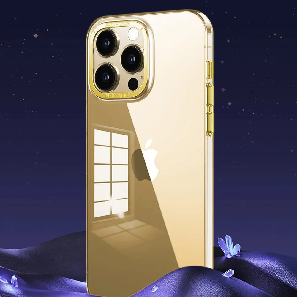 Etui do iPhone 14 Pro Cam Ring, twardy tył, przeźroczyste