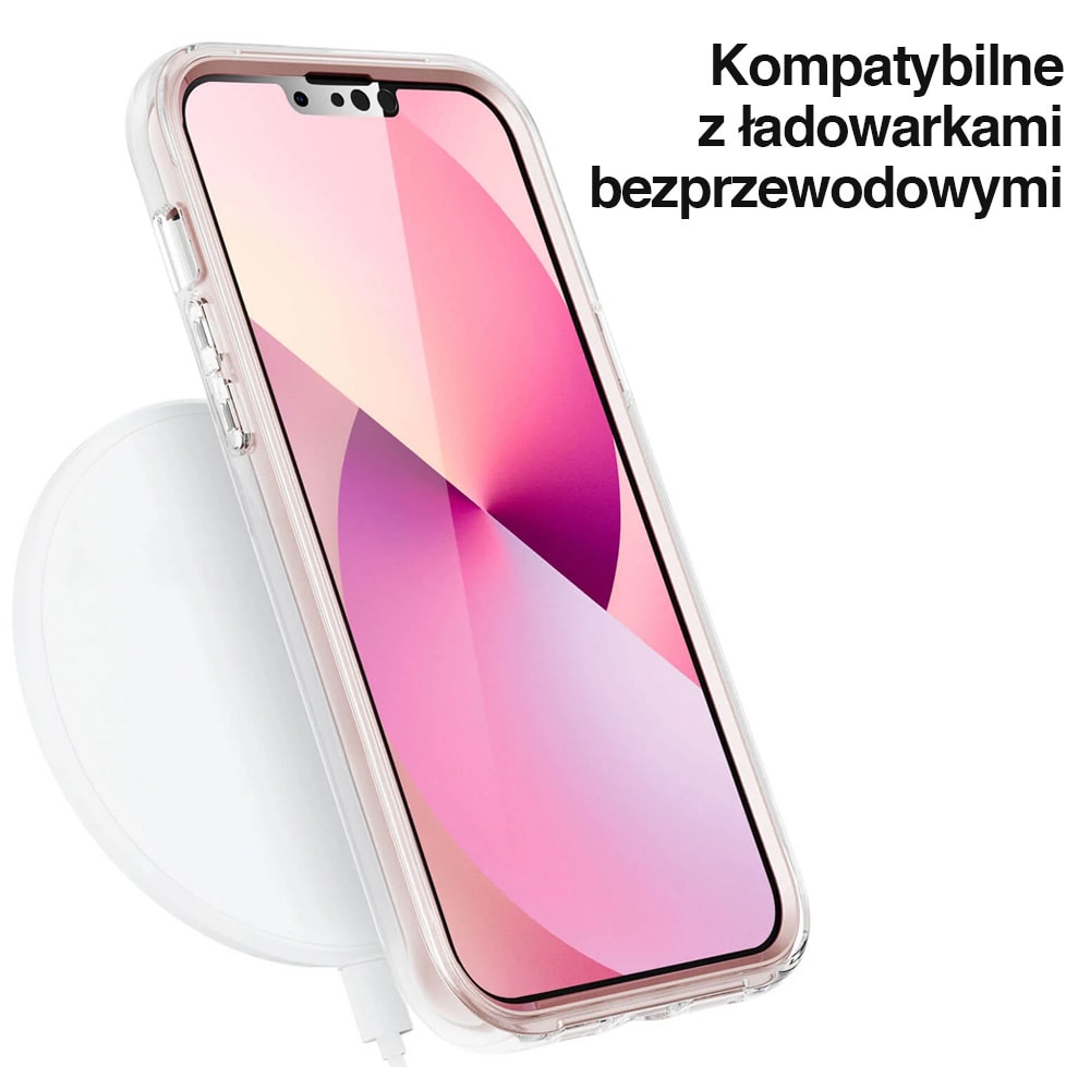 Etui 2w1 do iPhone 13 Pro SupGold Cosmo Marble zintegrowana osłona ekranu, złote różowe