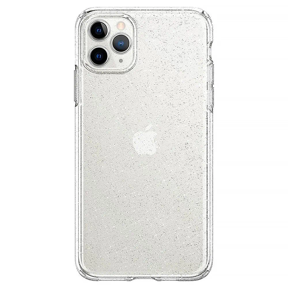 Etui do iPhone 11 Pro Max z brokatem cienkie przeźroczyste glitter, ochrona obiektywu