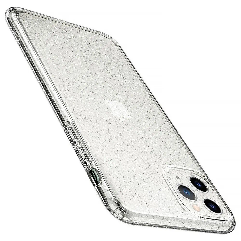 Etui do iPhone 11 Pro Max z brokatem cienkie przeźroczyste glitter, ochrona obiektywu