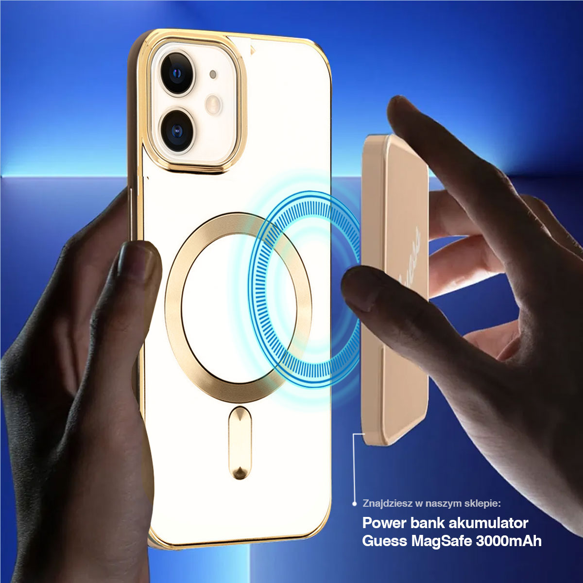 Etui do iPhone 11 Liquid Gold Magsafe, białe