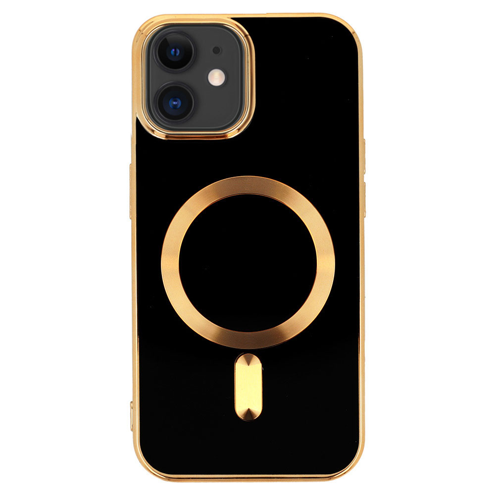 Etui do iPhone 12 Liquid Gold Magsafe, czarne